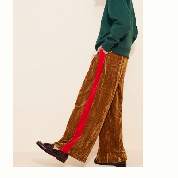 FARM Rio Pants - FARM Rio Side Stripe Corduroy Pants Anthropologie Crushed Velvet Trousers